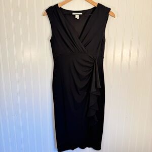White House Black Market Women’s Black Sleeveless Draped Formal Dress Size Small